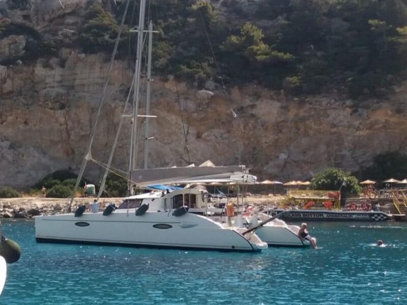 Rhodes: Sailing Catamaran Day Cruise with food and drinks - Key Points