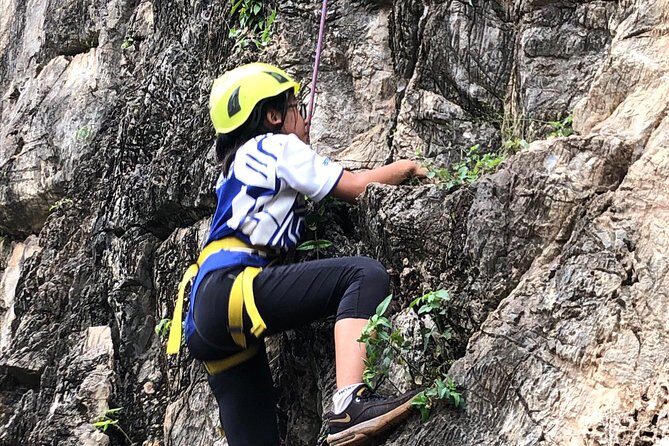 Rock Climbing guiding, top rope climbing includes full climbing gears and shoe. - Key Points