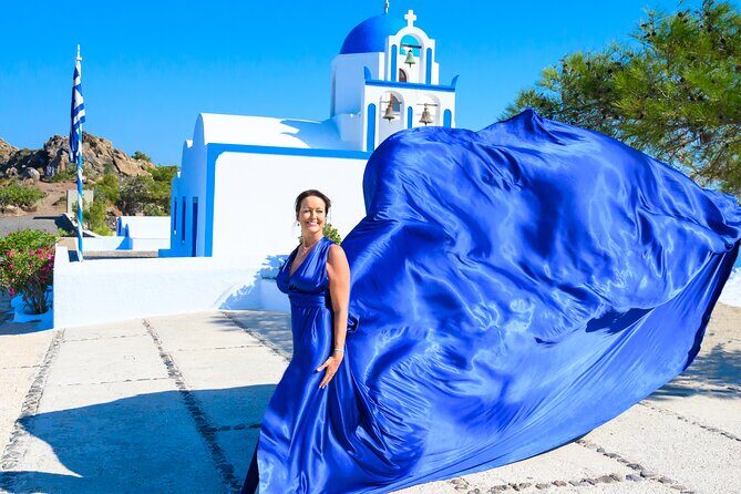 Santorini 2h Private Flying Dress Photoshoot with Transportation - Transportation and Logistics