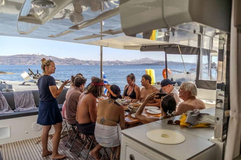 Santorini: Catamaran Cruise with Fresh Meal & Open Bar - Frequently Asked Questions