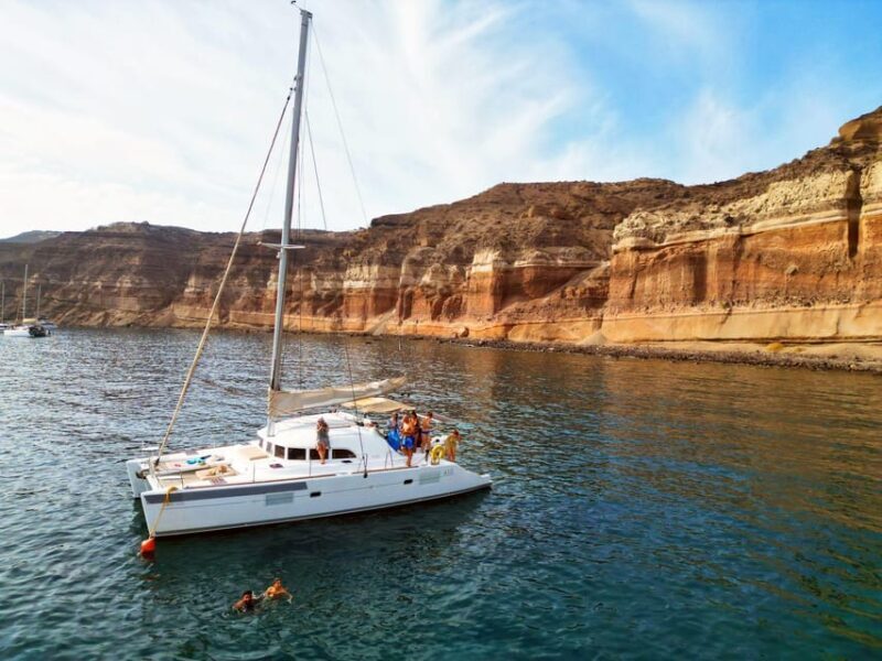 Santorini: Catamaran Cruise with Greek BBQ and Drinks - FAQs about the Santorini Catamaran Cruise