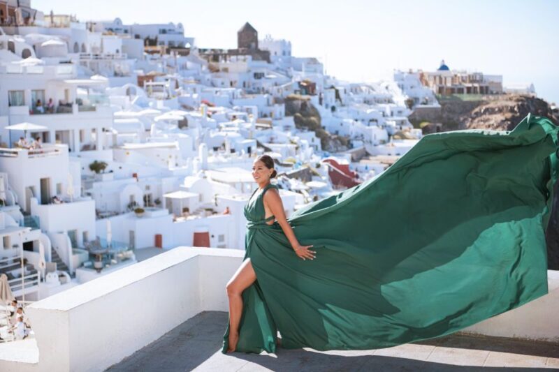 Santorini Flying Dress Photo Experience - The Sum Up