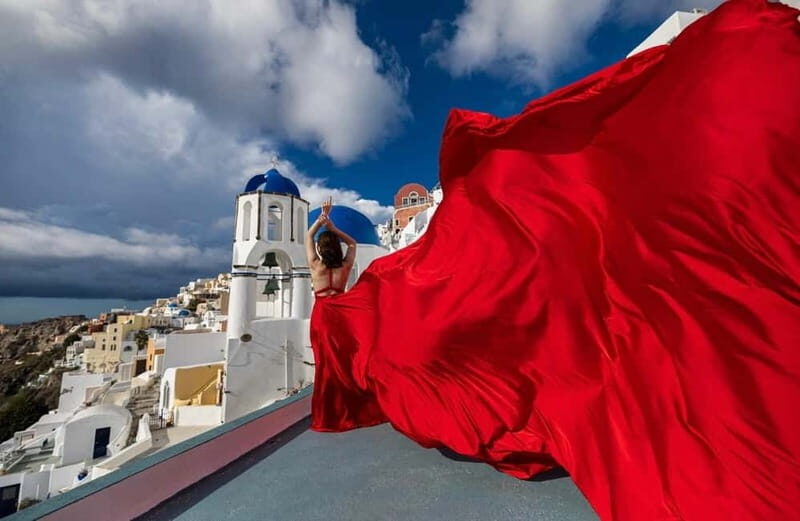 Santorini: Flying Dress Photoshoot **Dress Included** - A Closer Look at the Experience