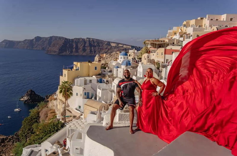 Santorini: Flying Dress Photoshoot Private Entry to Blue Dom - An In-Depth Look at the Experience