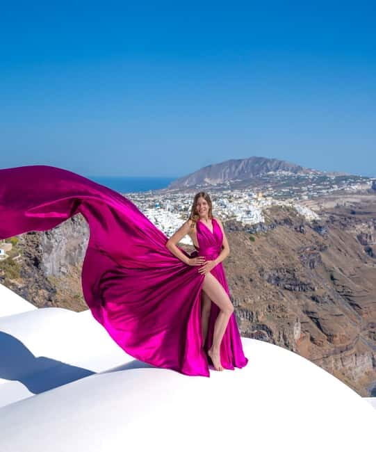 Santorini: Flying Dress Photoshoot with Edited Photos - The Dress and Accessories
