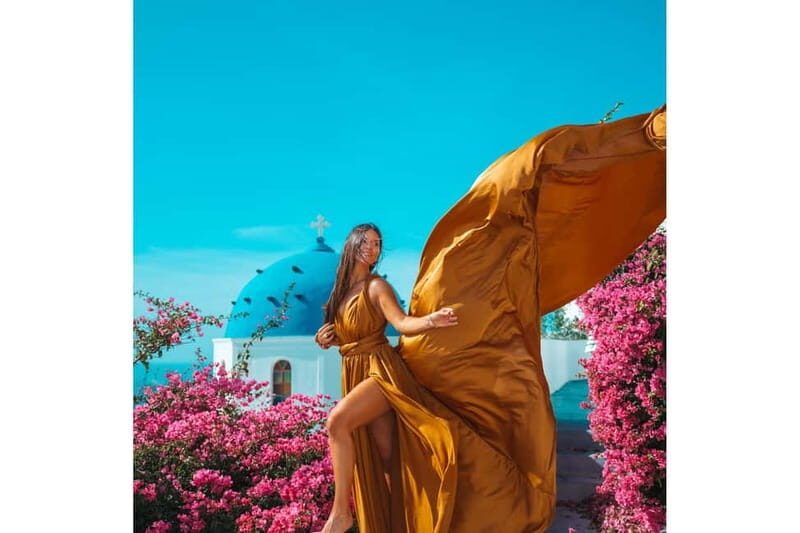 Santorini: Flying Dress Photoshoot with Edited Photos - Pricing & Added Options – Is It Worth It?