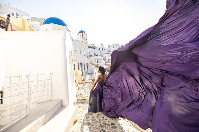 Santorini: Flying Dress Professional Photography *Dress Included* - What to Expect from the Flying Dress Photoshoot in Santorini