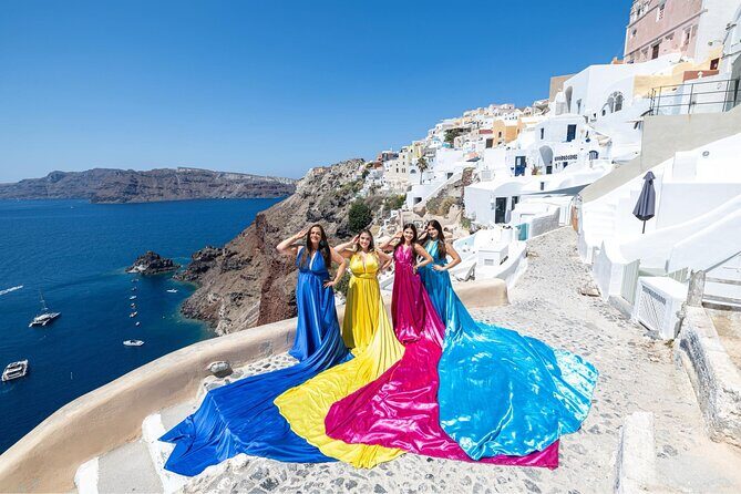 Santorini: Flying Dress Professional Photography *Dress Included* - FAQ