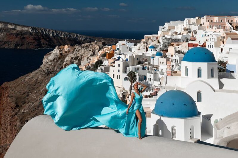 Santorini flying dress - The Photography and Style
