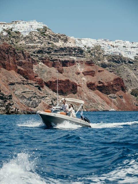 Santorini: License Free, Luxurious Small Boat Rental - Key Points