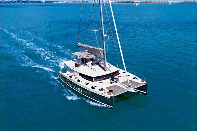 Santorini Luxury Catamaran Day Cruise with BBQ,drinks,transfer - An Introduction to the Santorini Luxury Catamaran Day Cruise