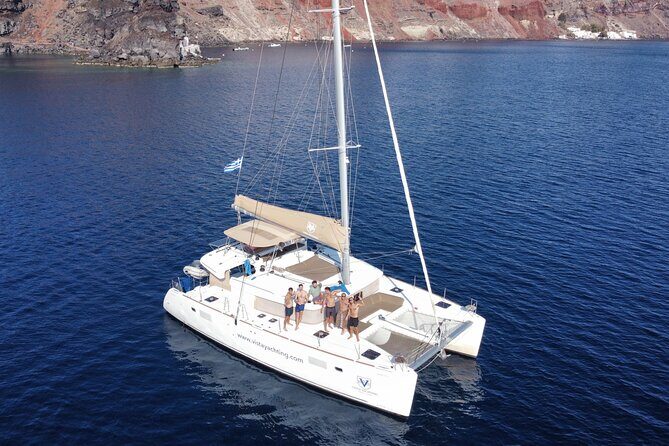 Santorini Platinum Catamaran Cruise with Meal, BBQ and Open Bar - FAQ