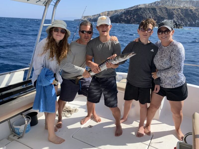 Santorini Private Cruise boat fishing tour - BBQ, Snorkeling - FAQs