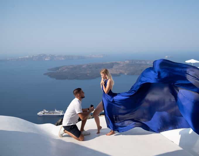 Santorini: Proposal Photoshoot l Private Entry to blue Dome - What to Expect on the Day