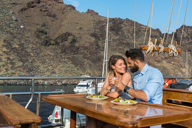 Santorini Sunset Dinner Cruise Including Nea Kameni Visit - FAQs