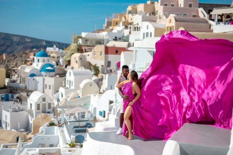 Santorini: Unique Flying Dress Photoshoot Experience - Whats Included and Whats Not