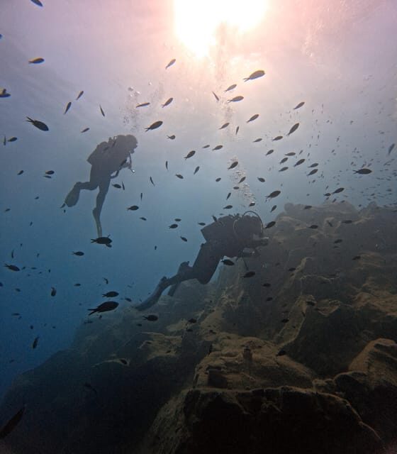 Scuba Diving in the Volcanic Caldera/shorelines of Santorini - Key Points