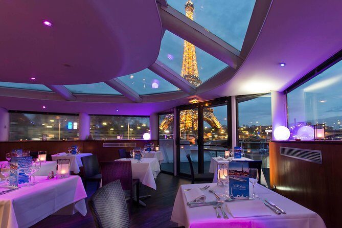 Seine River Dinner Cruise with Live Singer by VIP Yacht de Paris - The Dining Experience: Food, Drinks, and Atmosphere