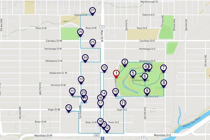 Sights of Moose Jaw Smartphone Audio Walking Tour - Key Points