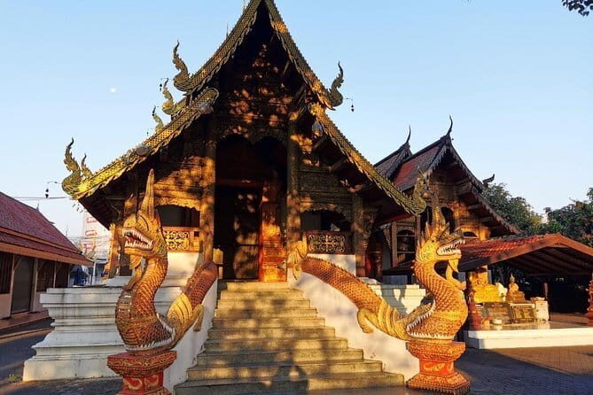 Sunrise blessing walk towards famous temple with fruit and flower donation - FAQ