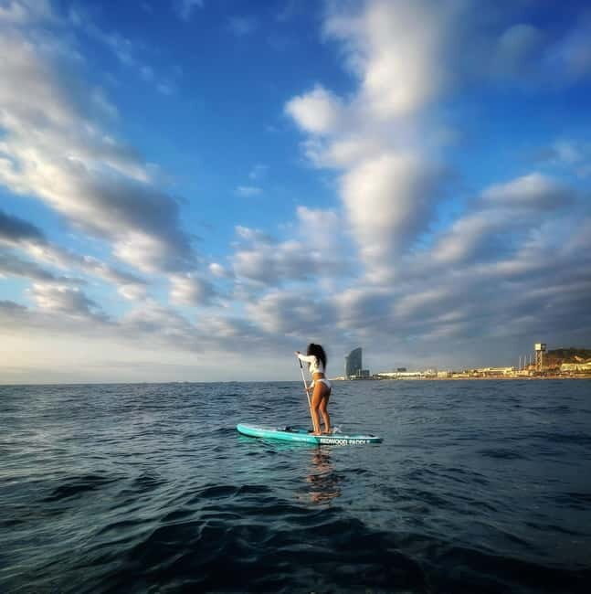 Sunset+paddle surf with music+fotos&videos Barceloneta+snack - The Experience — Details and Highlights