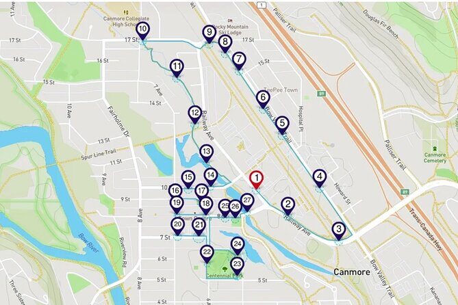 The Sights of Canmore: a Smartphone Audio Walking Tour - A Detailed Look at the Tour Itinerary