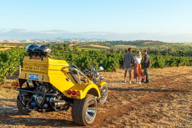 Ultimate Barossa Adventure Day Tour For 2 - Combined Mustang Convertible-Trike - FAQs