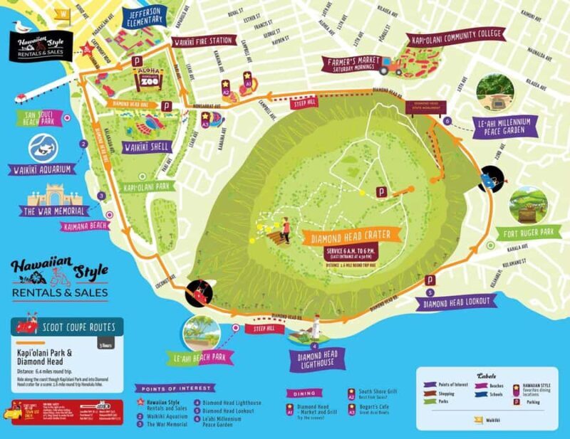 Uluniu Ave: Waikiki Scoot Coupe Rental Diamond Head Trip - The Sum Up