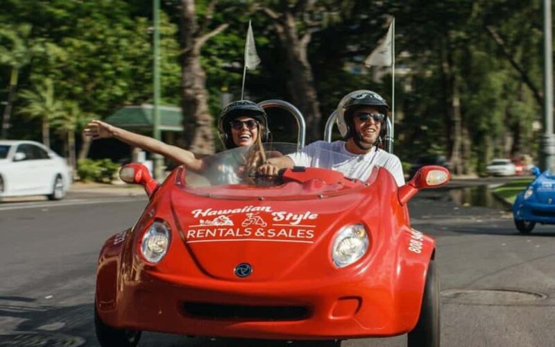 Uluniu Ave: Waikiki Scoot Coupe Rental Ride In Manoa Valley - An Unusual Way to See Honolulu
