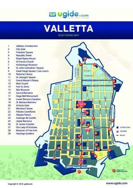 Valletta: Self-Guided Audio Tour, Map and Directions - Key Points