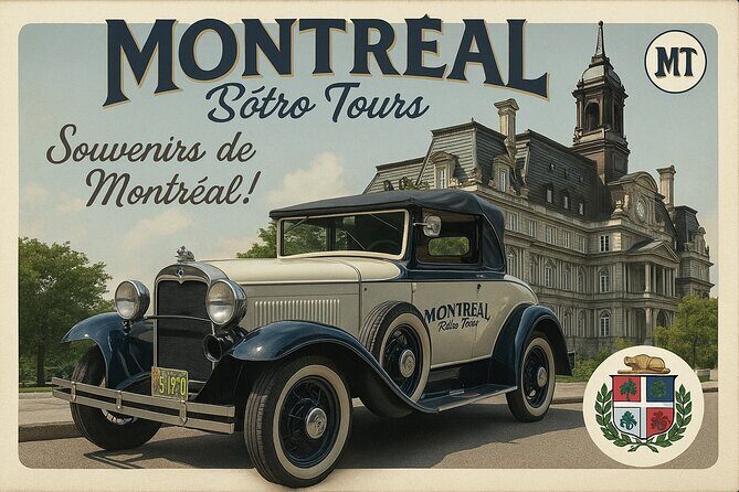 Vintage 1930 convertible! Old Montreal Tour-Private Guide -70 min - Authentic Feedback from Travelers