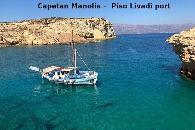 Wooden Boat from Piso Livadi, Blue Lagoon ,Antiparos, Sea Caves - Key Points