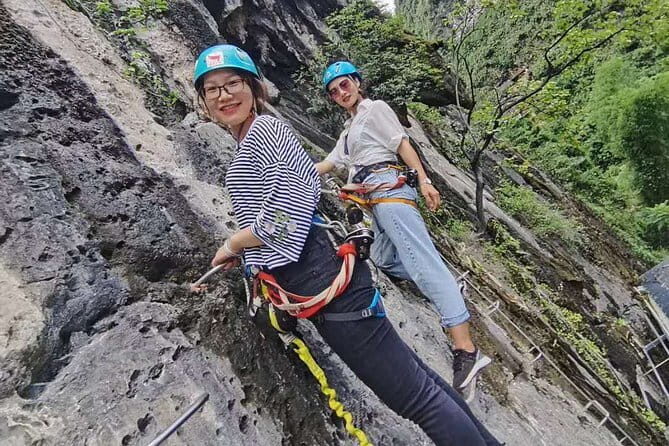 Yangshuo Via Ferrata with Round way private transfer from Yangshuo hotel - Key Points