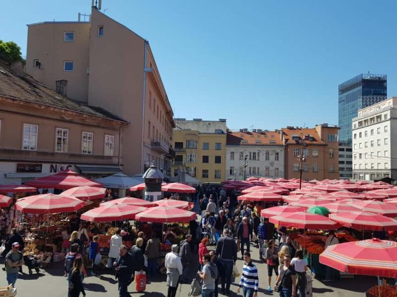 Zagreb: City & History Walking Tour & WW2 Tunnels - The Buzz of Dolac Market and Tkalic Street